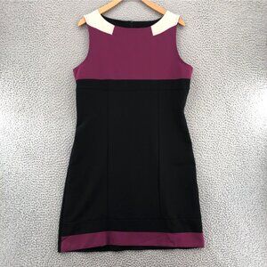 Emploi Dress Womens Medium Purple Colorblock Sheath Sleeveless Mini Career Work